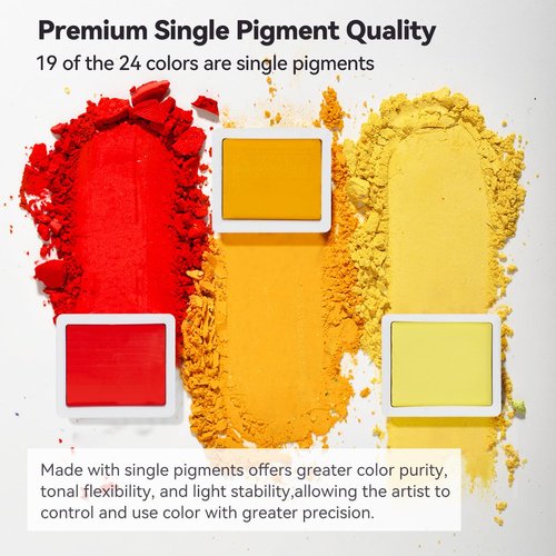 LIGHTWISH Watercolor Paint Set, 24 Colors Professional Watercolor Paint with Watercolor Brushes, Travel Watercolor Set for Artists and Crafters, Art Supplies for Adults