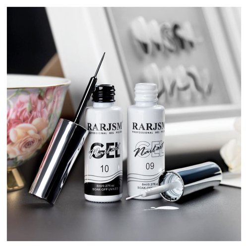 RARJSM Nail Art Gel,Liner Gel Polish,Black White Nail Design Polish Painted Gel Nail Polish Set 2...