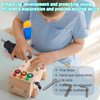 SHIERDU LED Lights Busy Screw car, Wooden Montessori Screwdriver Board for Children, fine Motor Skills Toys for Toddlers, Light Switch Autistic Sensory Toys, Gifts for Boys and Girls Over 3 Years Old