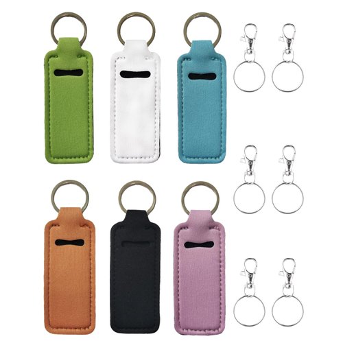 Belolvar Chapsticks Holder Keychain for Lipstick, Lip Balm Lip Gloss Holder Stocking Stuffers for Women (Multicolor, 6pcs)
