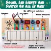 Busy Board Montessori Toys，Baby Magic Xylophone Wooden Musical Toy with Lights,, Baby Wooden Busy Board with 6 LED Light switches, Sensory Toys Light Switch Toys Travel Toys for 1+ Year Old