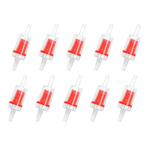 AQUANEAT Aquarium Check Valve, One Way Non Return Valve for Aquarium Air Pump, Check Valve for 3/16 Inch Airline Tubing, Fish Tank Accessories, 10pcs (Red)