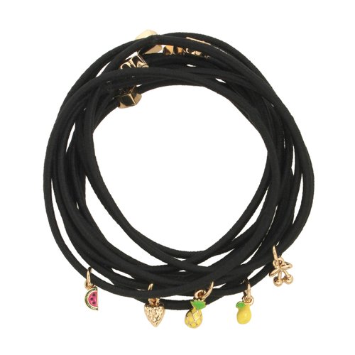 Betsey Johnson Mixed Fruit Charm Hair Tie Set