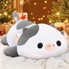 Mewaii Cute Cow Plush Pillow, Kawaii Plushies White Cow Stuffed Toys, Squishy Plushies, Cuddle Plush Pillow for Boys & Girls