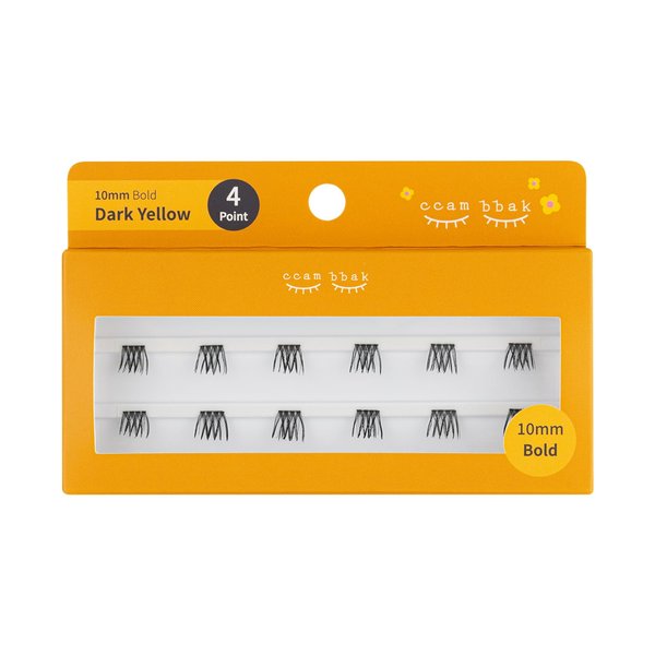 CCAMBBAK Bold - Looks So Natural False Eyelashes Handmade Lightweight Individual Lashes K-Beauty Extension Lengthening Wisps Authentic Fake Eyelashes (10mm Bold (Black), 4Point)