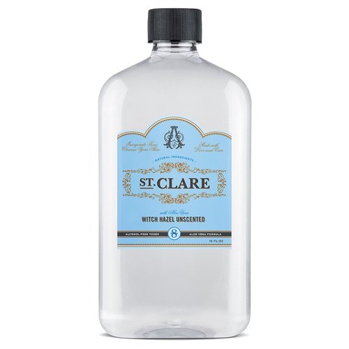 St Clare Alcohol Free Witch Hazel Facial Toner - Organic Witch Hazel Toner with Aloe Vera for Face and Skin - Witch Hazel Alcohol Free and Fragrance Free, Unscented Toner Witch Hazel, 16 Ounce