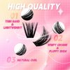 Lash Clusters 280pcs 80D 10-18mm Cluster Lashes Mixed Tray 3D Effect Volume Individual Lashes Cluster Eyelash Extensions Fluffy Soft D Curl DIY Lash Extension Kit at Home (80D-0.07-D,10-18mm)