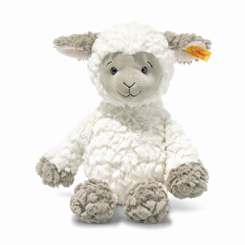 Steiff Lita Lamb Toy Figure - Premium Soft Cuddly Friends Stuffed Animal for Kids (White/Taupe, 12")