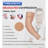 KEKING Lymphedema Compression Arm Sleeves with Silicone Band for Men Women (Pair), 20-30 mmHg Graduated Compression for Lipedema, Edema, Post Surgery Recovery, Swelling, Pain Relief, Beige L