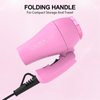 Portable Travel Hair Dryer,Mini Lightweight Dual Voltage Blow Dryer 1200W with Folding Handle,Blowdryer with One Concentrator