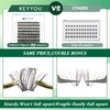 Lash Clusters 96pcs Individual Lashes D Curl 16mm Cluster Lashes KEYYOU Volume Wispy Lash Extension Soft&Comfortable Easy DIY at Home(Y11 D-16mm)