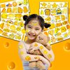 107 PCS Funny Cheese Temporary Tattoos Birthday Party Decorations Supplies Favors Cute Yellow Cheese Dairy Food Sweet Cheesy Decor Stickers For Boys Girls Gift School Prizes Rewards