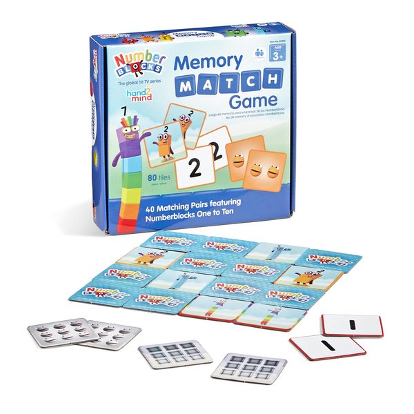 hand2mind Numberblocks Memory Match Game, Memory Card Game, Toddler Matching Game, Kindergarten Math Games, Number Toys, Counting Toys, Preschool Learning Activities, Stocking Stuffers for Kids 3-5