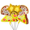 6PCS Pizza Foil Balloons Pizza Mylar Foil Balloon for Pizzaria Themed Birthday Decorations Supplies