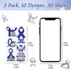 WANDIC 30 Sheets Blue Ribbon Temporary Tattoos, Colon Cancer Awareness Tattoo Sticker Prostate Cancer Awareness Stickers for Charity for Decoration Eveny