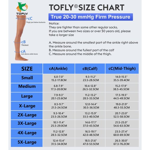 TOFLY® Medical Thigh High Compression Stockings Footless for Women & Men, Opaque Support Hose, 20-30mmHg Graduated Compression Socks with Silicone Band for Varicose Veins, Edema, DVT, 1 Pair Beige M