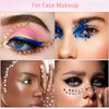 Hair Face Gems Kit with Makeup Glue, Colorful Face Jewels Clear Silver Face Rhinestones, Picker Pencil Tweezer and Brush for Face Eye Hair Body Makeup