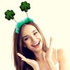 St. Patrick's Day Headband Top Hat Hair Bands Clover Shamrock Hairband Women Green Leprechaun Irish Day Headpiece Carnival Hair Hoop Holiday Cosplay Costume Cute Handmade Hair Accessories 4 Pack