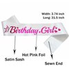 LXYXUUN 10 PCS Birthday Sashes Kit, Hot Pink Birthday Girl Sash and 9 Pcs Birthday Squad Sashes for Girl or Women Funny Birthday Party Favors Decorations