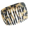 French Amie Fab 13 Teeth Medium 3 1/2" Handmade Celluloid Side Hair Comb Flexible Durable Hair Comb Strong Hold Hair Comb for Women No Slip Styling Girls Hair Accessories, Made in France (White Tokyo)