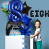 13pcs Video Game Themed Party Decorations, Number 8th Boys Birthday Party Supplies, Navy Blue Video Game Controller Mylar Foil Balloon, Video Game Party Decoration Supplies