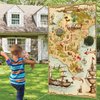 Unibday Carnival Pirate Party Games, Pirate Toss Games Banner with 4 Bean Bags Set for Indoor Outdoor Toss Across Game Treasure Map Theme Carnival Games for Kids Birthday Party Supplies Decoration