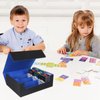 STYLIFING Card Storage Box for Trading Cards, 1800+ MTG Deck Box with Card Supporters & Divider Tabs, PU Leather Magnetic Closure Card Deck Case Fit for YuGiOh, TCG and Sport Cards (Black & Blue)