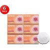 Caress Beauty Bar Soap Bundle with Bonus bath Sponge Loofah For Silky, Soft Skin Daily Silk With Silk Extract and Floral Oil Essence 3.75 oz (6)