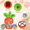 Globright Hide and Seek Squeaky Dog Plush Toy Carrot and Bunny Set, 4 Pack Dog Puzzle Toys for Training and Cleaning, Interactive Tough Dog Toy for Small Medium Dogs