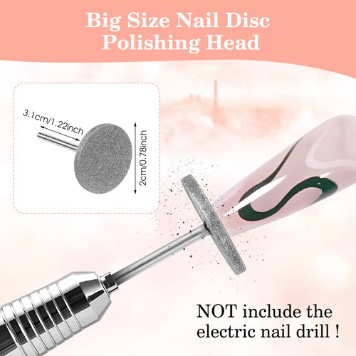 JIEYAO 2 Pcs Sanding Disc Nail Drill Bits, Flat Nail Drill Bits, Electric Foot File Replacement Head Hard Skin Remover Discs Foot Callus Removal Pedicure Supplies for Nail Salon Foot Care