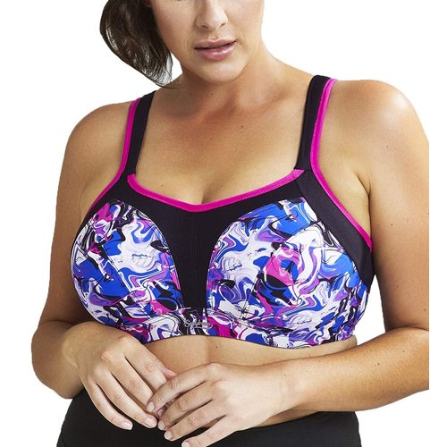 Sculptresse by Panache Women's Plus-Size Non-Padded High-Impact Underwire Sports Bra (#9441), Liquid Waves, 34J