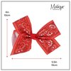 Womens Hair Bow Clips Paisley Print Ribbon, 5.5W x 4H Inches, Metal Clip (Red)