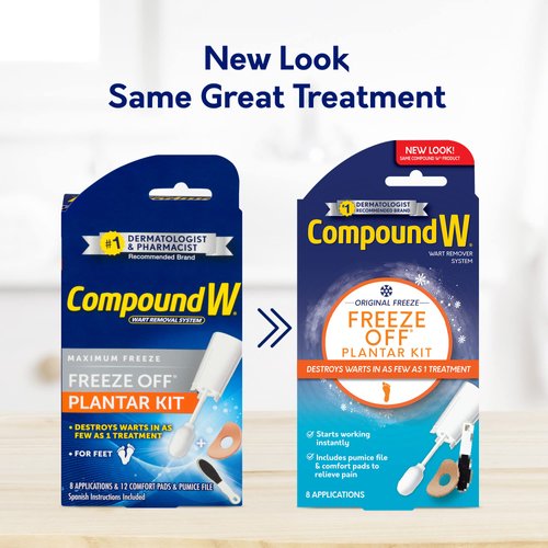 Compound W Freeze Off Plantar Wart Remover Kit, 8 Applications,1 Count (Pack of 1)