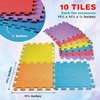 MEDca Floor Mat 10-Tile Exercise Mat Solid Foam EVA Playmat Kids Safety - 10-Pcs of (1) Random Solid Color, Receive Either Red, Blue, Green, Yellow, Purple or Orange