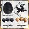 Fantasy Dragon Cake Topper Dragon Eggs Cake Decor Gold Black Balls Cake Decor for Baby Shower Birthday Wedding Party Supplies