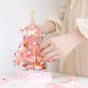 YILETKC Pink Crystal Christmas Tree Building Block Set, 675 PCS Christmas Music Box Bricks Model Kit, Construction Toy for Adults Girls
