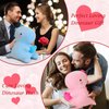 SQEQE Dinosaur Stuffed Animal, Loving Soft Dino Plush Toys with Holding Heart for Valentine Day, Sweet Romantic Anniversary Birthday Gift for Her Girls Boys Girlfriend(Pink,12 inch)