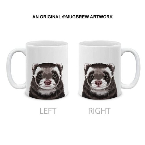 MUGBREW Cute Animal Ferret Pet Ceramic Coffee Mug Tea Cup, 11 OZ