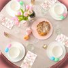 Yeaqee 200 Pcs Easter Napkins Spring Rabbit Ear Flower Paper Guest Towels 2 Ply Decorative Easter Napkins Disposable Bathroom Napkins Disposable Hand Towel for Kitchen Party