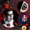 EWPJDK Vampire Teeth 4 Sizes Halloween Decorations Party Cosplay Props 4 Pairs Vampire Fangs Fake Teeth with Adhesive Halloween White Favors Accessories Gift