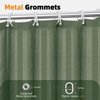 Seasonwood Boho Green Shower Curtain for Bathroom 72 X 72 Inches Textured Vertical Stripe Tassel Shower Curtain Farmhouse Minimalist Cute Shower Curtain Green