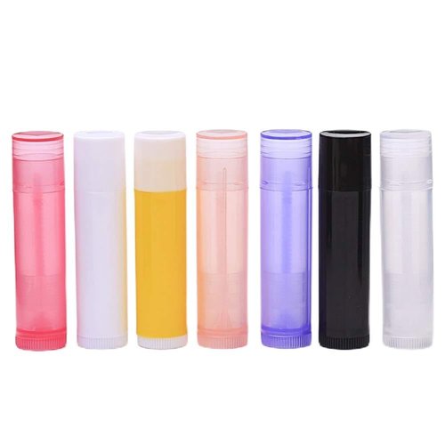 30 Pieces Multicolor Empty Lip Balm Container Tubes Lip Balm Empty Container Clear Tubes with Twist Bottom and Top Cap(Color Random)