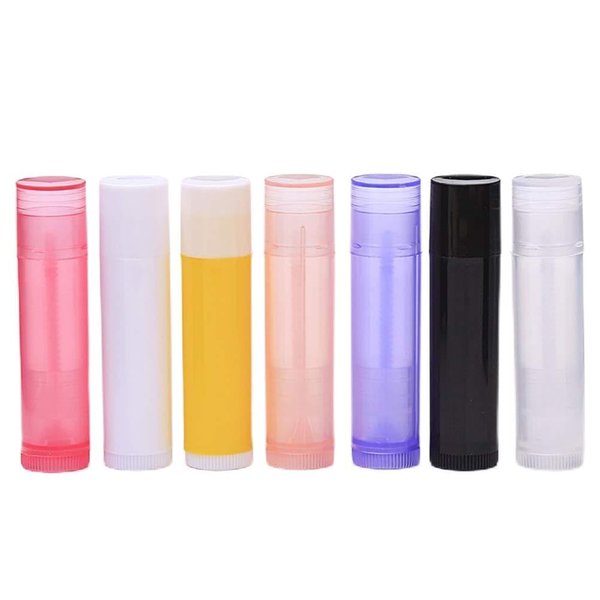 30 Pieces Multicolor Empty Lip Balm Container Tubes Lip Balm Empty Container Clear Tubes with Twist Bottom and Top Cap(Color Random)