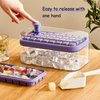 Ice Cube Tray with Lid and Bin for Freezer, 2 Pack, 64 Pcs Ice Cube Mold (Purple)