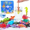 Color Changing Mold Free Bath Toys for Toddlers Kids, Color Change Sea Creatures Ocean Animal Toys & Glow in The Dark Toy with Bath Book(13 Pack), Water Table Toys Rubber Fish Toys for Kids Bathtub