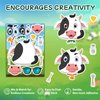 Ozepao Cow Stickers 24 Pcs Make-A-Face Mix and Match Cow Sticker Sheets for Kids Cute Cow Party Favors and Crafts
