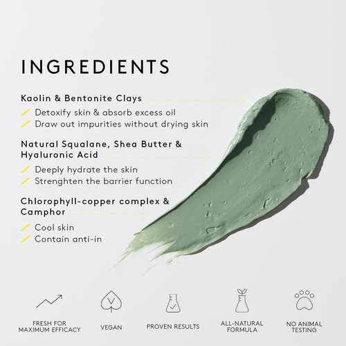 NUORI Clarity Mask| Hydrating Clay Mask With Kaolin and Bentonite Clays, For All Skin Types, All Natural, 75 ml / 2.5 fl oz