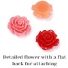 100 pieces Rose Embellishments for Nail Art Charm or jewelry making, 3D with Flat Back Resin Beads Manicure Multicolor Flowers