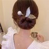 Ins Style Elegant Lazy Hair Curler, French Twist Hair Bun Maker, Lazy Flower Hairpin,Rhinestone Hand-Embroidered Flower Hair Accessory (Fish Tail)