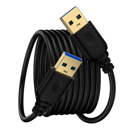 FiveBox 1Pack USB to USB Cable 6 ft, USB 3.0 Male to Male Type A to A Double End USB Cord Wire for Hard Drive Enclosures, Laptop Cooler, Monitor, Camera, DVD Player, USB Hub, Set Up Box and More